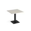 Brescia square dining table with flat square black base 800mm - Light Grey - BDS800-K-LG