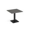 Brescia square dining table with flat square black base 800mm - Onyx Grey - BDS800-K-OG