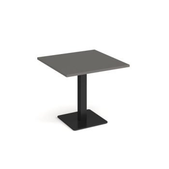 Brescia square dining table with flat square black base 800mm - Onyx Grey - BDS800-K-OG