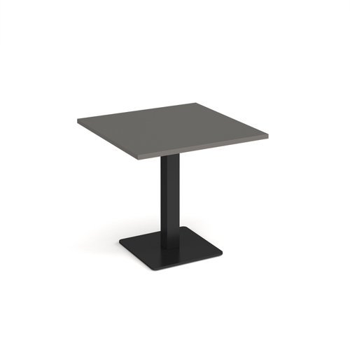 Brescia square dining table with flat square black base 800mm - Onyx Grey - BDS800-K-OG