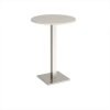 Brescia circular poseur table with flat square brushed steel base 800mm - Light Grey - BPC800-BS-LG