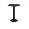 Brescia circular poseur table with flat square black base 800mm - Black - BPC800-K-BK