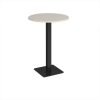 Brescia circular poseur table with flat square black base 800mm - Light Grey - BPC800-K-LG