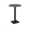 Brescia circular poseur table with flat square black base 800mm - Onyx Grey - BPC800-K-OG