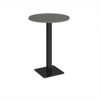 Brescia circular poseur table with flat square black base 800mm - Onyx Grey - BPC800-K-OG