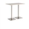 Brescia rectangular poseur table with flat square brushed steel bases 1200mm x 800mm - Light Grey - BPR1200-BS-LG