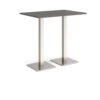 Brescia rectangular poseur table with flat square brushed steel bases 1200mm x 800mm - Onyx Grey - BPR1200-BS-OG