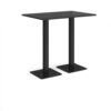 Brescia rectangular poseur table with flat square black bases 1200mm x 800mm - Black - BPR1200-K-BK