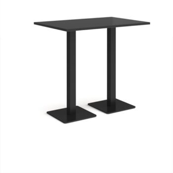 Brescia rectangular poseur table with flat square black bases 1200mm x 800mm - Black - BPR1200-K-BK