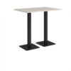 Brescia rectangular poseur table with flat square black bases 1200mm x 800mm - Light Grey - BPR1200-K-LG