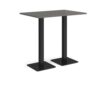 Brescia rectangular poseur table with flat square black bases 1200mm x 800mm - Onyx Grey - BPR1200-K-OG