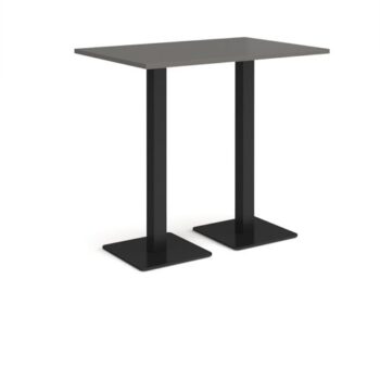 Brescia rectangular poseur table with flat square black bases 1200mm x 800mm - Onyx Grey - BPR1200-K-OG