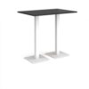 Brescia rectangular poseur table with flat square white bases 1200mm x 800mm - Black - BPR1200-WH-BK