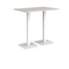 Brescia rectangular poseur table with flat square white bases 1200mm x 800mm - Light Grey - BPR1200-WH-LG