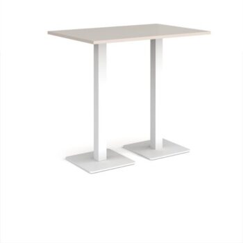 Brescia rectangular poseur table with flat square white bases 1200mm x 800mm - Light Grey - BPR1200-WH-LG