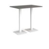 Brescia rectangular poseur table with flat square white bases 1200mm x 800mm - Onyx Grey - BPR1200-WH-OG