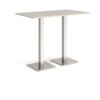 Brescia rectangular poseur table with flat square brushed steel bases 1400mm x 800mm - Light Grey - BPR1400-BS-LG