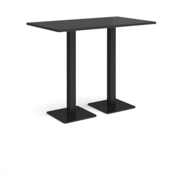 Brescia rectangular poseur table with flat square black bases 1400mm x 800mm - Black - BPR1400-K-BK