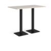 Brescia rectangular poseur table with flat square black bases 1400mm x 800mm - Light Grey - BPR1400-K-LG
