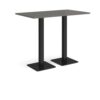 Brescia rectangular poseur table with flat square black bases 1400mm x 800mm - Onyx Grey - BPR1400-K-OG