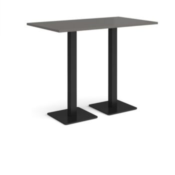 Brescia rectangular poseur table with flat square black bases 1400mm x 800mm - Onyx Grey - BPR1400-K-OG