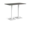 Brescia rectangular poseur table with flat square white bases 1400mm x 800mm - Onyx Grey - BPR1400-WH-OG