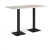Brescia rectangular poseur table with flat square black bases 1600mm x 800mm - Light Grey - BPR1600-K-LG