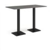 Brescia rectangular poseur table with flat square black bases 1600mm x 800mm - Onyx Grey - BPR1600-K-OG