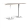Brescia rectangular poseur table with flat square white bases 1600mm x 800mm - Light Grey - BPR1600-WH-LG