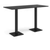 Brescia rectangular poseur table with flat square black bases 1800mm x 800mm - Black - BPR1800-K-BK