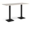 Brescia rectangular poseur table with flat square black bases 1800mm x 800mm - Light Grey - BPR1800-K-LG