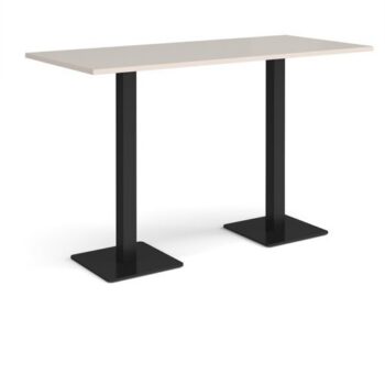 Brescia rectangular poseur table with flat square black bases 1800mm x 800mm - Light Grey - BPR1800-K-LG