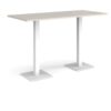 Brescia rectangular poseur table with flat square white bases 1800mm x 800mm - Light Grey - BPR1800-WH-LG