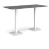 Brescia rectangular poseur table with flat square white bases 1800mm x 800mm - Onyx Grey - BPR1800-WH-OG