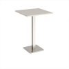 Brescia square poseur table with flat square brushed steel base 800mm - Light Grey - BPS800-BS-LG