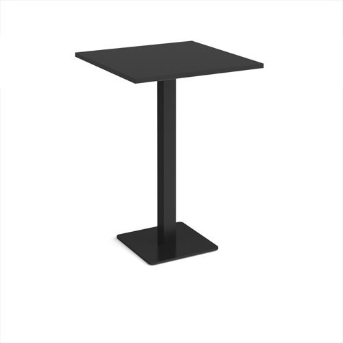 Brescia square poseur table with flat square black base 800mm - Black - BPS800-K-BK