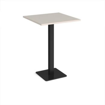Brescia square poseur table with flat square black base 800mm - Light Grey - BPS800-K-LG