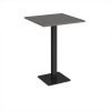 Brescia square poseur table with flat square black base 800mm - Onyx Grey - BPS800-K-OG
