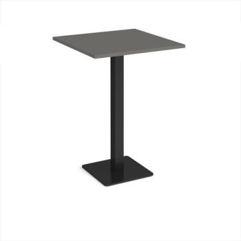 Brescia square poseur table with flat square black base 800mm - Onyx Grey - BPS800-K-OG