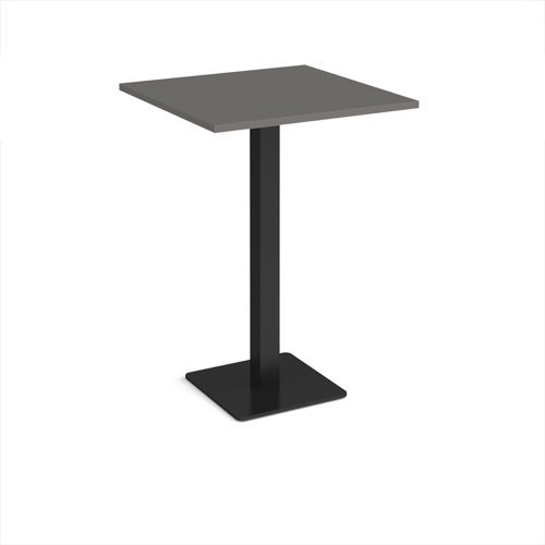 Brescia square poseur table with flat square black base 800mm - Onyx Grey - BPS800-K-OG