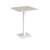 Brescia square poseur table with flat square white base 800mm - Light Grey - BPS800-WH-LG