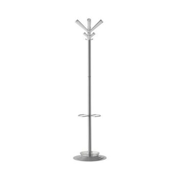 Callisto coat stand with 4 coat hooks and 4 umbrella hooks - Grey & transparent - CACS