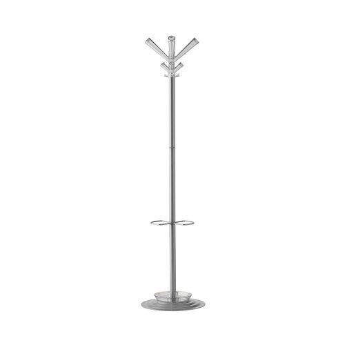 Callisto coat stand with 4 coat hooks and 4 umbrella hooks - Grey & transparent - CACS