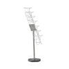 Cass floor standing steel & wire display unit A4 7 compartments - Silver - CAFD