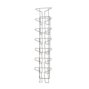 Cass wall mounted steel & wire display unit A4 7 compartments - Silver - CAWD