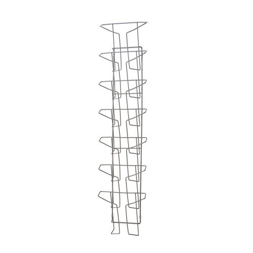 Cass wall mounted steel & wire display unit A4 7 compartments - Silver - CAWD