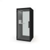 Chatbox single person acoustic hub 1m x 1m with shelf - black - CBX-1-K