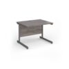 Contract 25 straight desk with graphite cantilever leg 1000mm x 800mm - Grey Oak Top - CC10S-G-GO