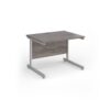 Contract 25 straight desk with silver cantilever leg 1000mm x 800mm - Grey Oak Top - CC10S-S-GO