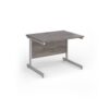 Contract 25 straight desk with white cantilever leg 1000mm x 800mm - Grey Oak Top - CC10S-WH-GO